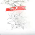 Set di decorazioni per albero di Natale a stella cava argentata da 8 cm in confezione - 4 Pezzi/Confezione / Argento