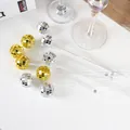 3cm gold and silver disco ball cocktail drink stirrers for party decorations - Disco Ball Stirrer / Silver