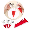 Set of mini red velvet Santa hats for Christmas cutlery holders and festive table decor - 10 Pieces/Pack (6x12cm) / Red