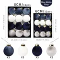 Set of blue, white and grey velvet Christmas ball ornaments in 6cm and 8cm sizes - 12 Pieces/Pack (6cm) / Blue White Gray