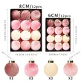 Premium peach pink velvet Christmas ball ornaments set with detailed size specifications - 12 Pieces/Pack (6cm) / Peach Pink