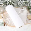 Rouleau de ruban en maille blanche pour décoration de Noël et emballage de cadeaux - Maille Blanche à Fil Multicolore / 10 Yards