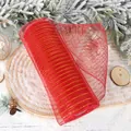 Ruban maille déco rouge Noël avec fil doré pour vos décorations de fête artisanales - Maille Rouge à Fil Doré / 10 Yards
