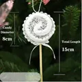 Leccalecca di Natale in schiuma a spirale glitterata argento, decoro per albero 15cm - Filettato / 8x15cm / Argento
