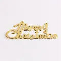 Detail view of golden Merry Christmas decorative letter sign for Christmas tree - 2.5cm / Gold