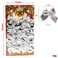 12pcs silver Christmas tree bow ornaments with dimension markings for holiday decor - 12 Pieces/Paper Card / Silver