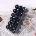 Set of 36 navy blue 4cm Christmas ball ornaments with glitter, matte, and shiny finishes - 4cm / Set of 36 / Navy Blue