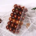 Set of 36 bronze Christmas ornaments with mixed textures in a transparent box - 4cm / Set of 36 / Coffee