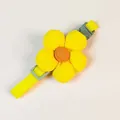 Adjustable yellow pet collar with cute corduroy flower decoration for cats and dogs - Yellow