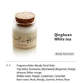 Miniature white tea scented candle sample with cork lid and woody floral notes - White Tea / 20ml / White