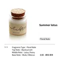 Summer Lotus scented candle sample 20ml glass jar with cork lid for travel gift set - Summer Lotus / 20ml / White