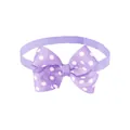 Adorable 3-inch light purple polka dot bow pet collar for small dogs and cats - Light Purple