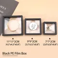 Zwarte PE-film ophanging sieraden display dozen in drie maten voor handige opslag - Ronde basis / 1 Stuk / Zwart