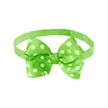 Green adjustable pet collar with cute 3-inch white polka-dot bow for cats and dogs - Grass Green