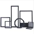 Zwarte PE-film sieradendisplays in verschillende maten en geometrische vormen - 7*7*1.3cm (Ultradun) / Zwart