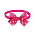Süßes rosa gepunktetes Schleifen-Halsband für Haustiere, verstellbar - Leuchtend Rosa