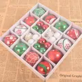 Set di 42 palline di Natale colorate in una scatola per decorazioni per alberi di Natale - Confezione Regalo da 42 Pezzi / 42 Pezzi/Confezione / Rosso+Verde