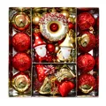 60pcs Christmas ornament set featuring red gold balls and glittery donut in a box. - 60 Pieces / Red + Gold