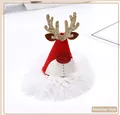 Christmas reindeer antler hat hair clip with white lace trim for festive hair styling - Lace Reindeer Hat