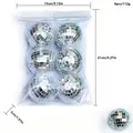 Pack de 6 bolas de espejo disco plateadas reflectantes para árbol de Navidad y decoración fiesta - Diámetro 5,0cm (Individual) / Rosa