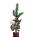 Nordic artificial pine branch with cotton boll and acorn on wooden base for home - Cotton Style Potted Plant
