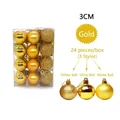 Gold 3cm Christmas ornament ball set of 24 pieces in shiny matte and glitter finishes - Set of 24 / Gold
