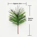 Artificial green PVC pine needle branch for DIY Christmas wreaths and home decor. - Standard Green / 6cm x 8.5cm