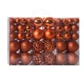 Premium 100-piece orange Christmas ball ornament set with glitter, matte, and hollow finishes - 100pcs Pack / Antique Bronze