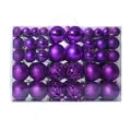 100pcs purple Christmas bauble set with various sizes and finishes - 100pcs Pack / Purple