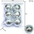 Set de 6 bolas de espejos disco de 6cm para decoración de Navidad y fiestas varias - Diámetro 6,0cm (Individual) / Plateado