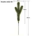 Detailed view of artificial pine branch with 6cm width and 23cm length specifications - 3-Prong 3D Style (TY030) / 6x16x23cm