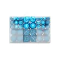 Set of 100 blue Christmas ball ornaments in mixed sizes and textures for holiday decor - 100pcs Pack / Lake Blue
