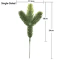 Artificial pine branch detail with 24cm length and 11.5cm width dimensions - 3-Prong Single-sided Style (TY072) / 11.5x18x24cm