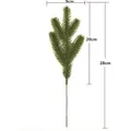 Detailed view of a 28cm artificial pine needle branch for Christmas wreaths and DIY decor - 9x20x28cm