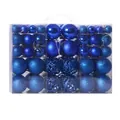100-pack blue Christmas ornament set with matte and glitter finishes - 100pcs Pack / Sapphire Blue