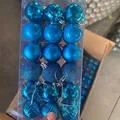 Set of 36 blue 4cm electroplated Christmas ball ornaments for tree decoration layout - 4cm / Set of 36 / Lake Blue