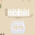 White decorative Christmas tree picket fence featuring reindeer and snowflake designs - 29x78cm Reindeer (Half Set of 2 Pieces)