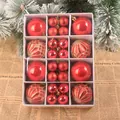 Set of 40 decorative red and gold Christmas tree ornaments in 3cm and 6cm sizes - Gift Box / 40Pcs Pack / Red