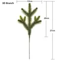 Detail of artificial pine needle branch showing 12x27cm dimensions and 3D structure. - Multi-Prong 3D Style (TY041) / 12x20x27cm