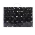Set of 100 black Christmas ball ornaments in various sizes and finishes for holiday decor - 100pcs Pack / Black
