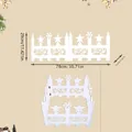 White PVC Christmas tree fence decoration with snowflake and star design 29x78cm - 29x78cm Stars (Half Set/2 Pieces)