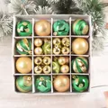 Green and gold Christmas ball ornament set in 42-piece collection box - 42 Pieces/Pack / Gold & Green