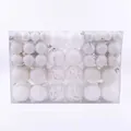 100pcs white Christmas ball set in 3/4/6cm sizes with hollow and glossy finishes - 100pcs Pack / White