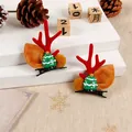 Festive Christmas reindeer antler hair clips featuring 3D tree and ear decorations - Christmas Tree / One Pair / Red