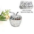 6-piece set of mirror apple disco balls for party decor and Christmas tree ornaments - Mirror Apple (XD-22) / Set of 6 / Silver