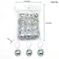 Set van 12 mini zilveren discoballen van 3 cm voor feestjes en kerstversieringen - Diameter 3,0cm (Per stuk, met Koord) / Zilver