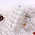 Elegant 36-piece set of 4cm white plastic Christmas ball ornaments for holiday tree decor - 4cm / Set of 36 / White