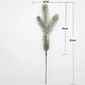 Artificial three-prong pine needle with white snow flocking for Christmas wreaths 23cm - Snowy Pine Needle