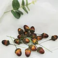 Realistic brown artificial acorns with wired stems for Christmas DIY floral decoration - Artificial Acorn (With Wire) / 100 Pieces Set