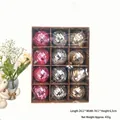 Set of 12 colorful disco mirror balls for Christmas tree and party decoration in box - Pink and Silver and Champagne Mix / 12 Pieces Set (6cm)